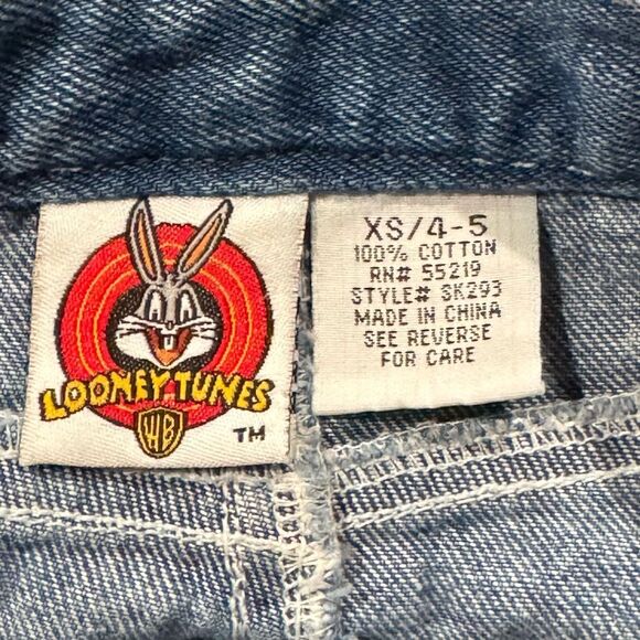 Warner Bros Looney Tunes Denim Enbroidered Tweety Skirt Girls XS 4/5 - Picture 2 of 4